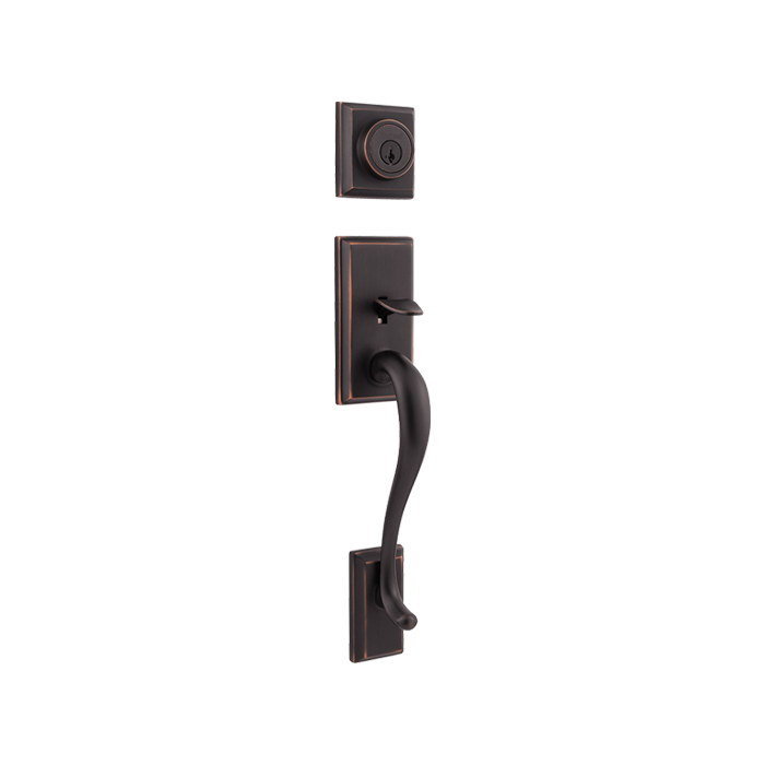 Hawthorne Handleset - Deadbolt Keyed One Side (Exterior Only) - featuring SmartKey