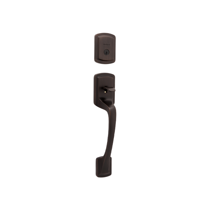 Prague Handleset - Deadbolt Keyed One Side (Exterior Only) - featuring SmartKey